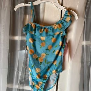 Sol Swim 1 Pc Bathing Suit Girl’s Size 10 Peach Print